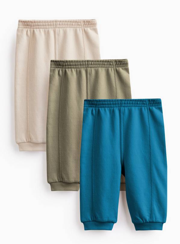 Blue, Green & Cream Joggers 3-Pack 6-9 months